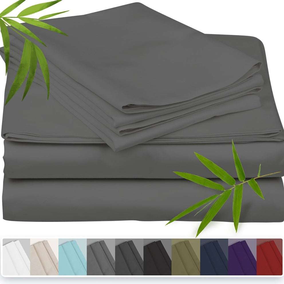 TEMU 100% Bamboo Fiber Bed 3pcs Set, Comfortable - Hotel Sheet+pillowcase - Super Soft, Deep Pocket, , Wrinkle Free, 1 Bed Sheet+2 Pillowcases, ,