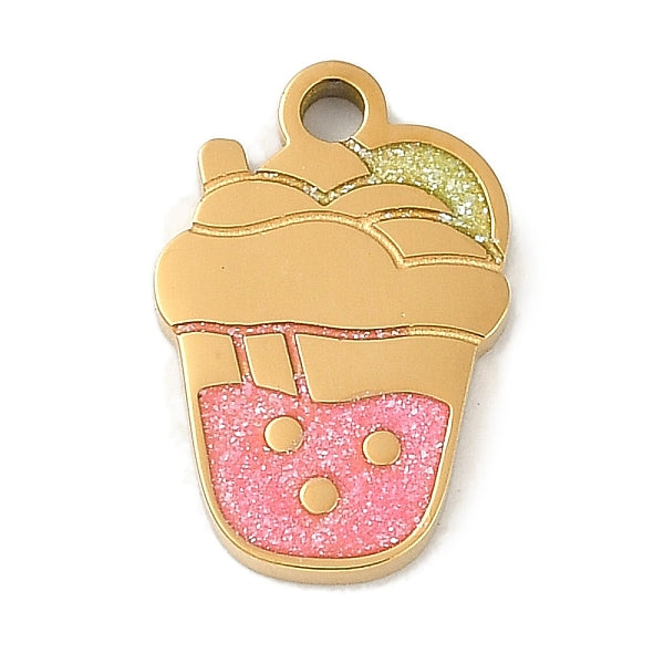 Pendentifs en émail et paillettes en acier inoxydable 304 avec placage ionique (IP)