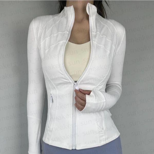 2025 women Jackets Yoga Cropped Jacket Outfit Women Gold Zipper Nu Activewear Slim Fit Zip Thumb Hole Running Workout Fitness Jackets T1