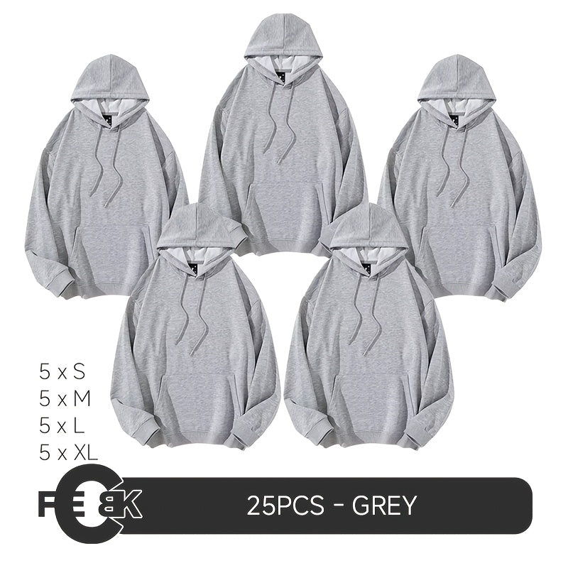 TEMU 25pcs Pack Polyester Grey Hoodie Sublimation Blank Shirts Mix Size, Apparel, Sublimation Printing, , , Highquality Fabric, Lightweight Hoodie,