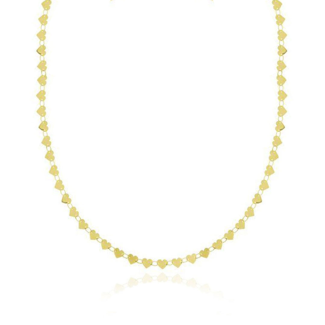 Gold Mirrored Heart Necklace