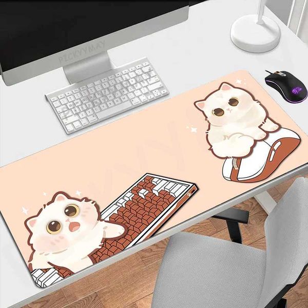 Mouse Pads Wrist Rests Cat Mouse Pad Anime Cute Cat Gamer Mousepads Big Gaming Mousepad XXL Mouse Mat Large Keyboard Mat Desk Pad For Comput