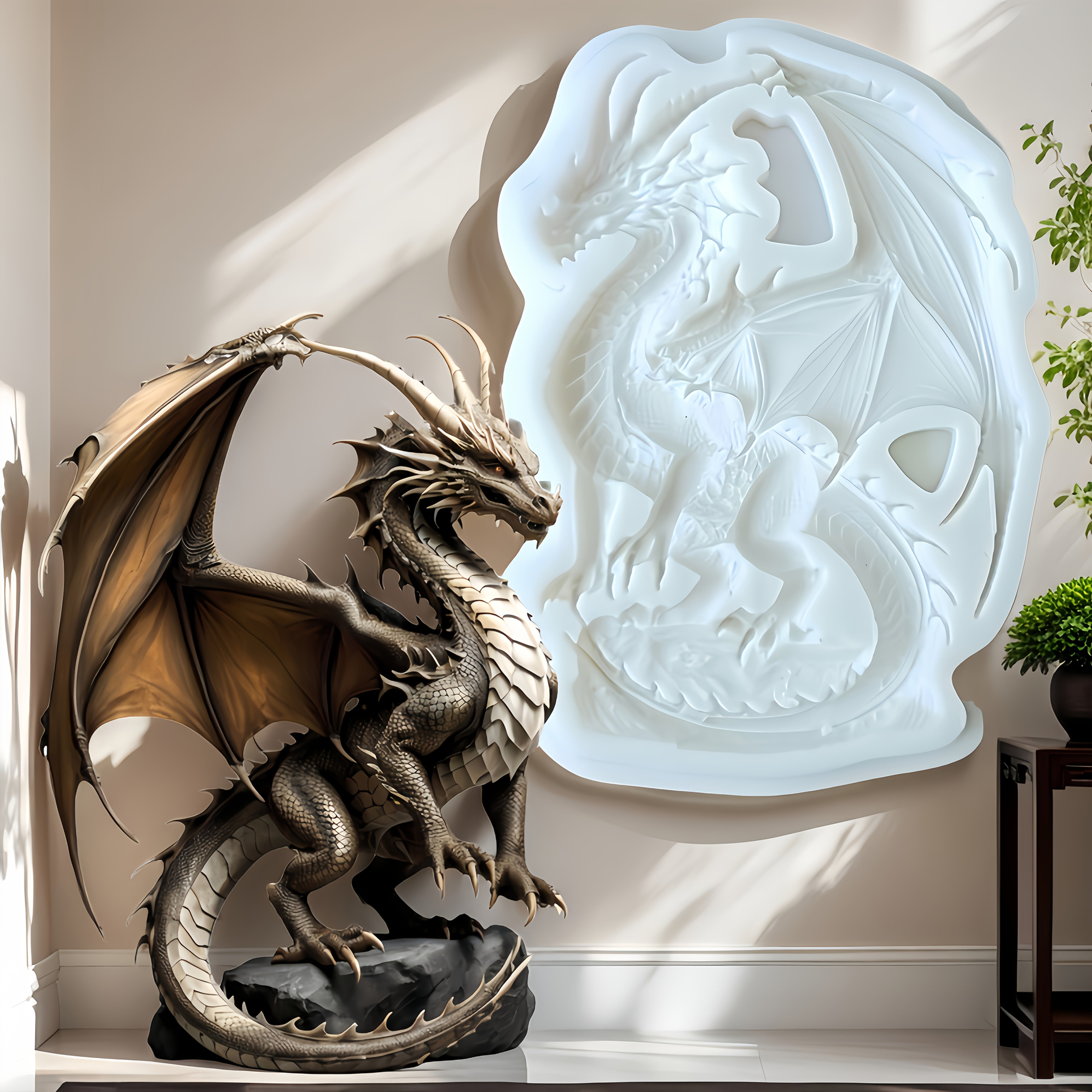 TEMU 1pc Baking Dragon-shaped Silicone Mold - Flexible & Durable For Fondant, Chocolate, Candy - Easy To Clean, Heat Resistant -54°c To 240°c - Ideal