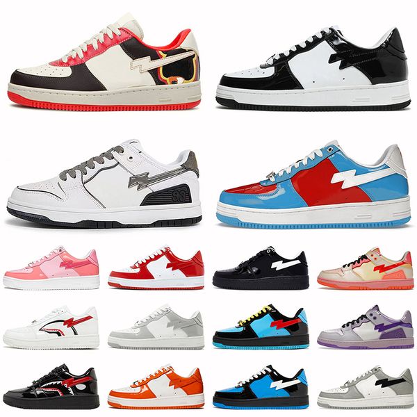 Womens Mens Luxury SK8 Stas Skateboarding Trainers Platform Leather Patent Camouflage White Black Designer Casual Shoes Luxury Shark Face Ou