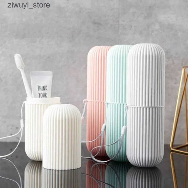 Toothbrush Holders Travel Portable Toothbrush Cup Bathroom Toothbrush Rack Storage Box Organizer Travel Toilet Storage Cup New Idea L240910
