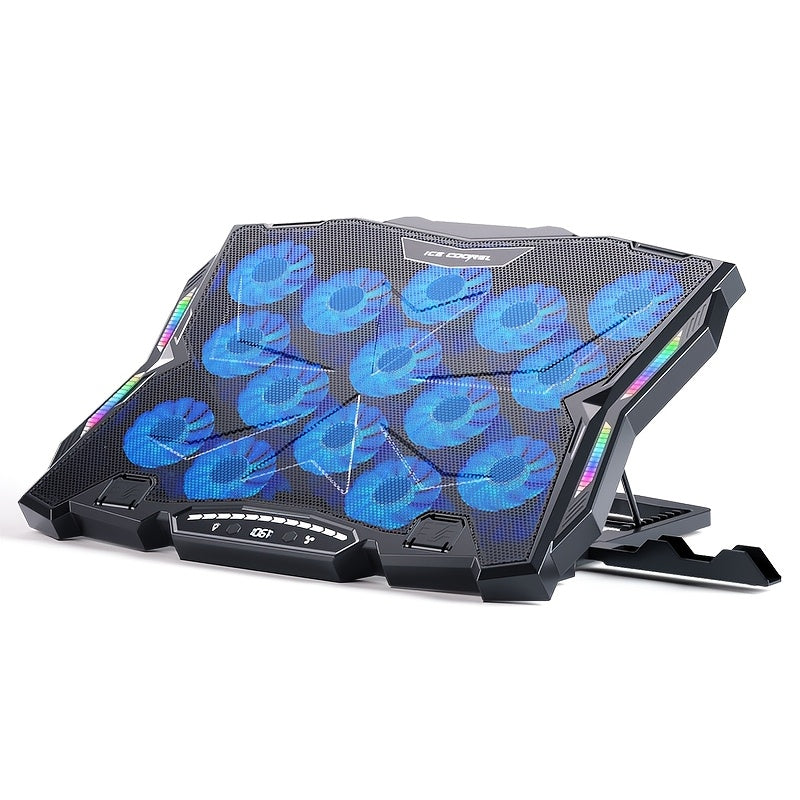 TEMU Essential For Season, 1pc Ice Coorel Laptop Game Cooler, 15 Core Silent Rgb Game Enthusiast, Exhaust Fan Laptop Stand, Silent Computer Cooler.
