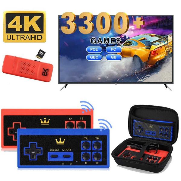 4K high-definition 8-bit King retro game console with built-in 3000 games wireless dual controller handheld game console PC FC GBC GB Y24102