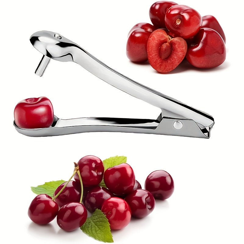 TEMU Stainless Steel Cherry Pitting Tool - An Easy-to-use Fruit Pitter For Cherries, Olives, And More - A Durable Kitchen Gadget That Effortlessly
