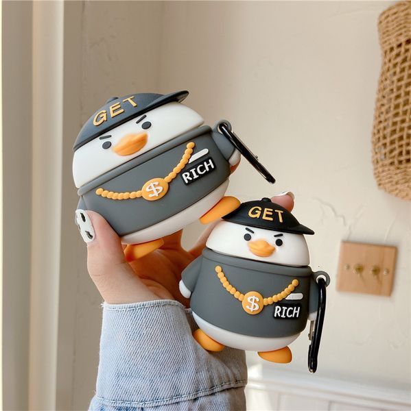 ddmygifts Hip Hop Duck Pro2-3rd Generation Bluetooth Wireless Headphone Cartoon Creative Silicone Soft Case Suitable A