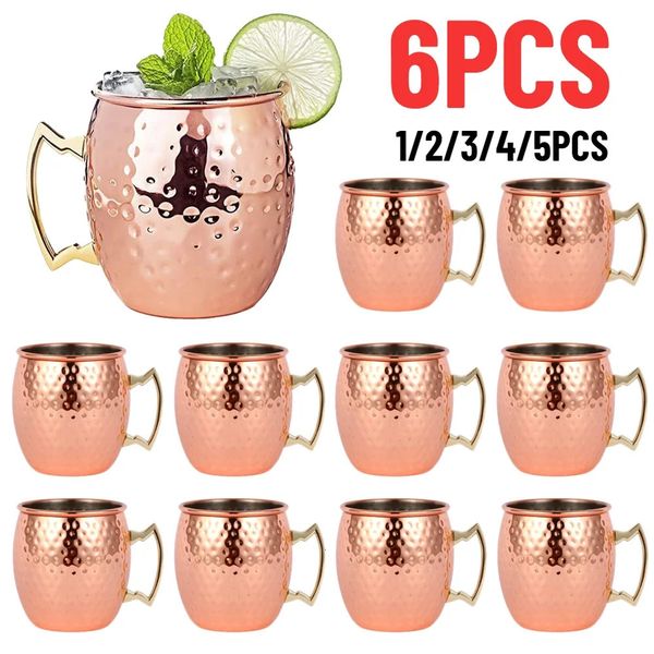 Moscow Mule Copper Mugs Metal Beer Cup Stainless Steel Copper Goblet Cocktai Wine Coffee Cup Champagne Party Bar Drinkware Tools 241009