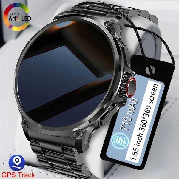 2024 New Men Smart Watch 710Mah Large Battery 1.85 Inch tra HD AMOLED Sn GPS Sports Tracker Call Smart Watches Z241227