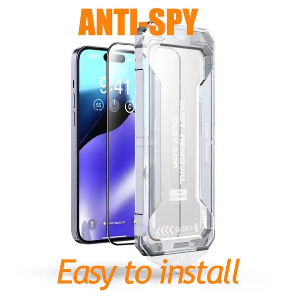 Privacy Tempered Glass Protective Film Screen Protector Dust Free Easy App Anti-Spy Screen Protector for Iphone 16 15 Pro Max 14 13 12 11 pl