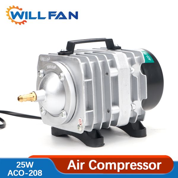 Will Fan Hailea Aco-208 Air Pump 25W 40L-min Electrical Magnetic Compressor For Laser Cutter Engraving Machine Oxygen pump Fish