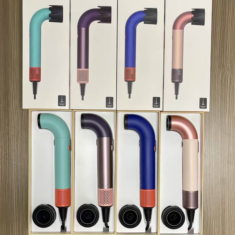 Hair Dryer Designer Dryers Designer Air Wrap Anion Hair Dryer Curved Pipe High Speed Motor Quick Dry Mute Operation Safety Features Ideal for Salon