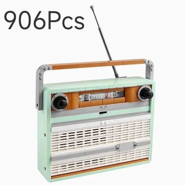 Blocks New MOC Retro Radio Model Building Blocks 1970s Transistor Radio Music Home Decoration Building Blocks Childrens Christmas Gifts Toys