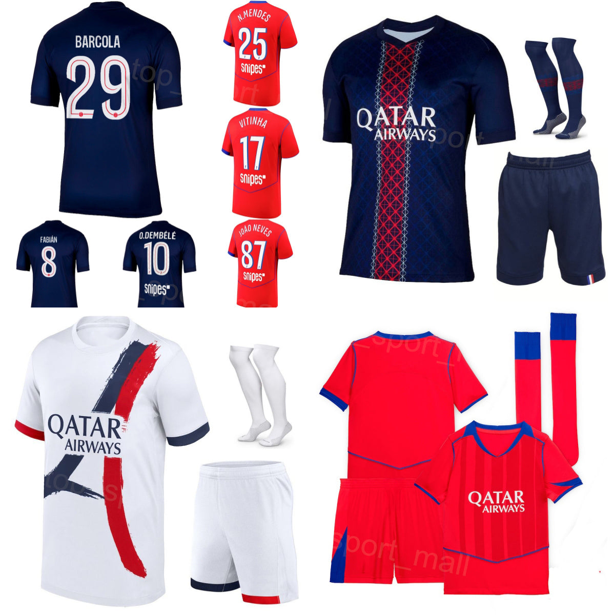 Club Team 2025-26 29 BARCOLA Soccer Jersey 87 JOAO NEVES 10 DEMBELE 17 VITINHA 8 RUIZ 25 MENDES 30 CHEVALIER 49 MBAYE 9 RAMOS 2 HAKIMI Men Youth Foo