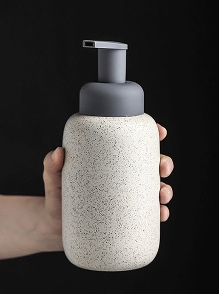 Liquid Soap Dispenser Bathroom Ceramic Mousse Dispenser-Pressing Foam Bottle-Bubble Dispenser-china Porcelain Shower Gel Bottle For Kitchen