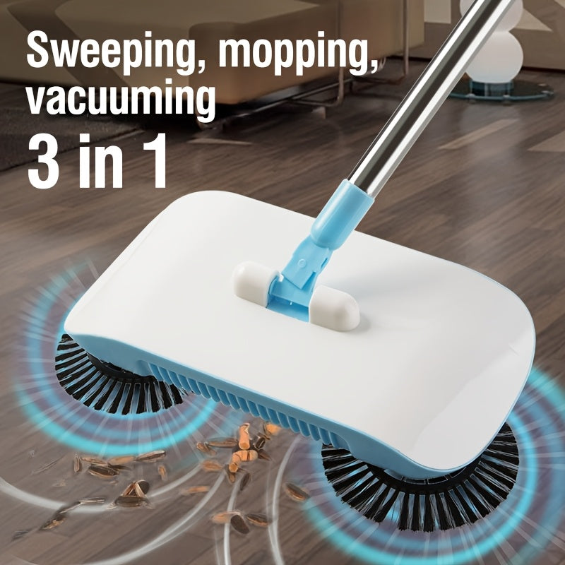 TEMU 3-in-1 Hand-push Sweeper & Vacuum Cleaner With Mop - Heavy-duty Stainless Steel Handle, Vacuum, Pet Hair Remover, Dust Remover