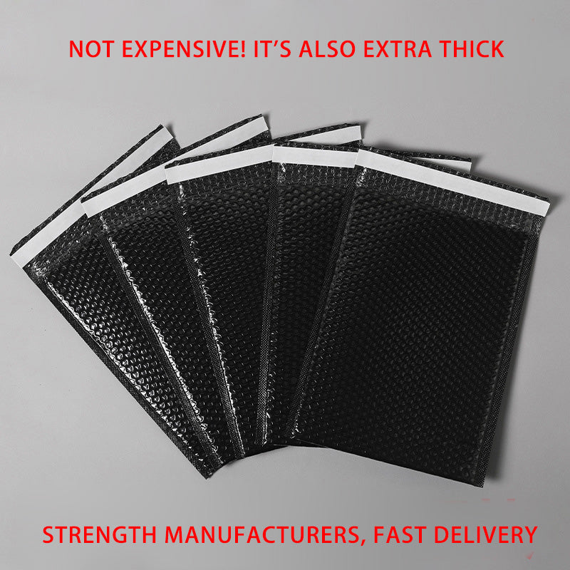 Thick Black OPP Composite Bubble Mailer Envelope for Clothing and Books - Waterproof & Shock-Resistant Packaging