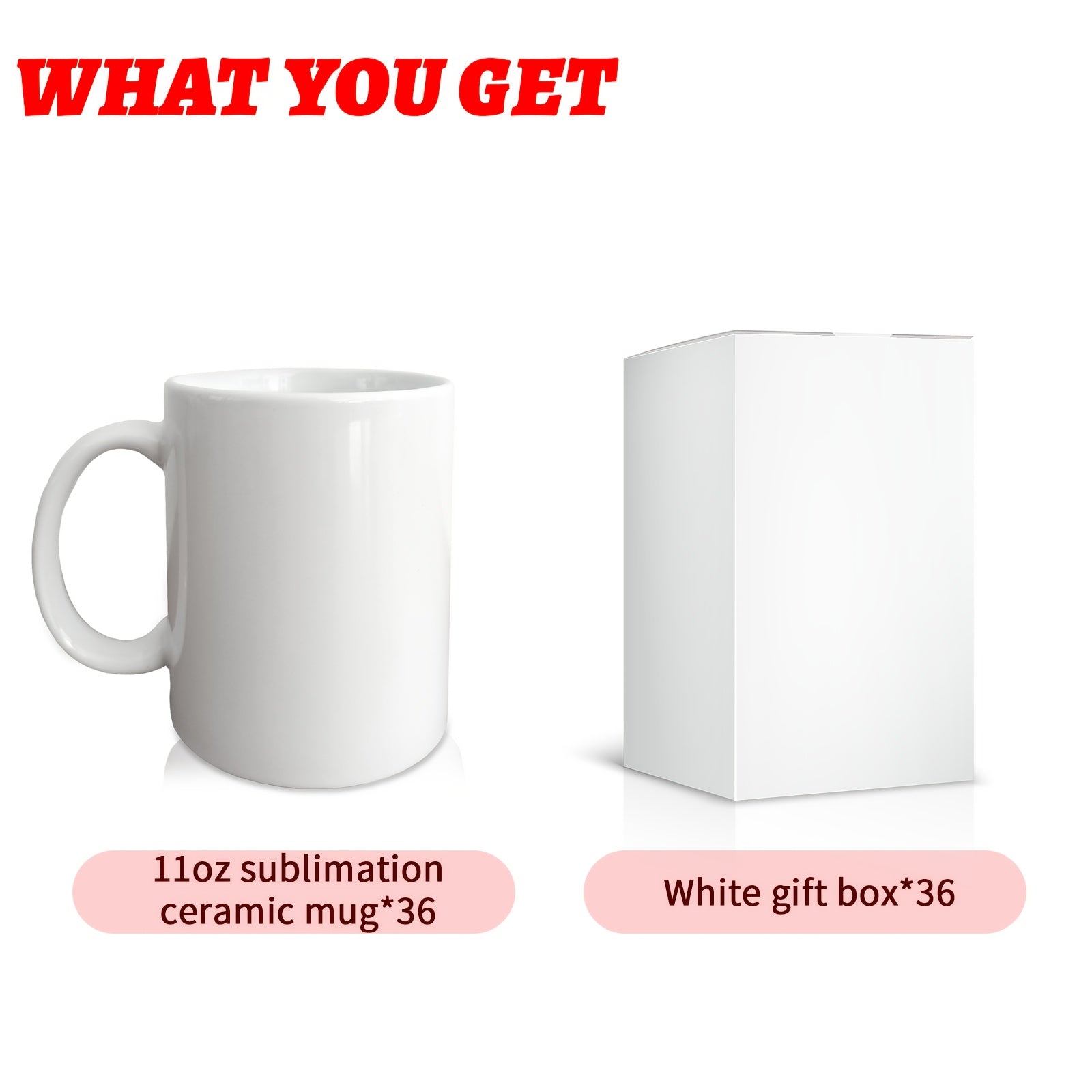 TEMU 36pcs, 11oz- 15oz Sublimation Diy Photo Theme White Ceramic Cups, Suitable For Breakfast Water Cups, Coffee Cups, Party Ceramic Mugs, Halloween