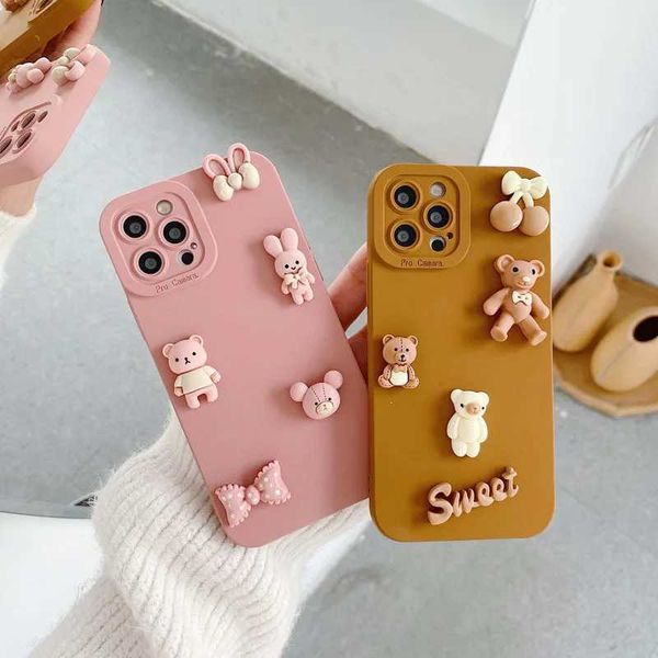 Hot Sale 3D cartoon bear phone case suitable for S24 Ultra S23 Plus S22 S20 FE shockproof cover suitable for Galaxy S20 Ultra S22 Plus S23 F