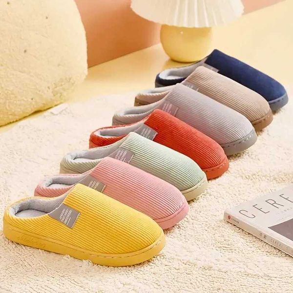 Slippers Womens Mens Thick Soft Bottom Home Slippers Household Plus Anti-slip Thermal Slippers Indoor Winter z241218