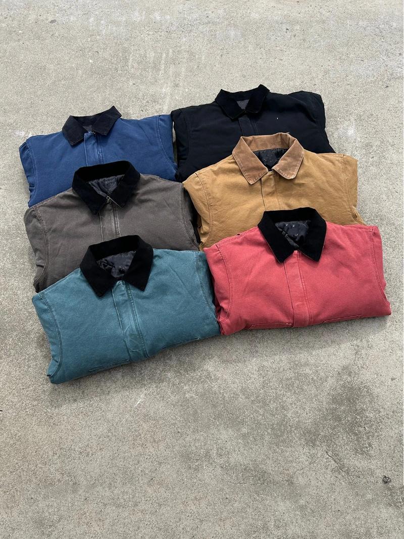 Men&#039;s Down Heavyweight Cotton Jaet Vintage Waed Canvas Loose Thiened Cleanfit Outerwear Long Sve Zipper Closure Warm Casual Coat