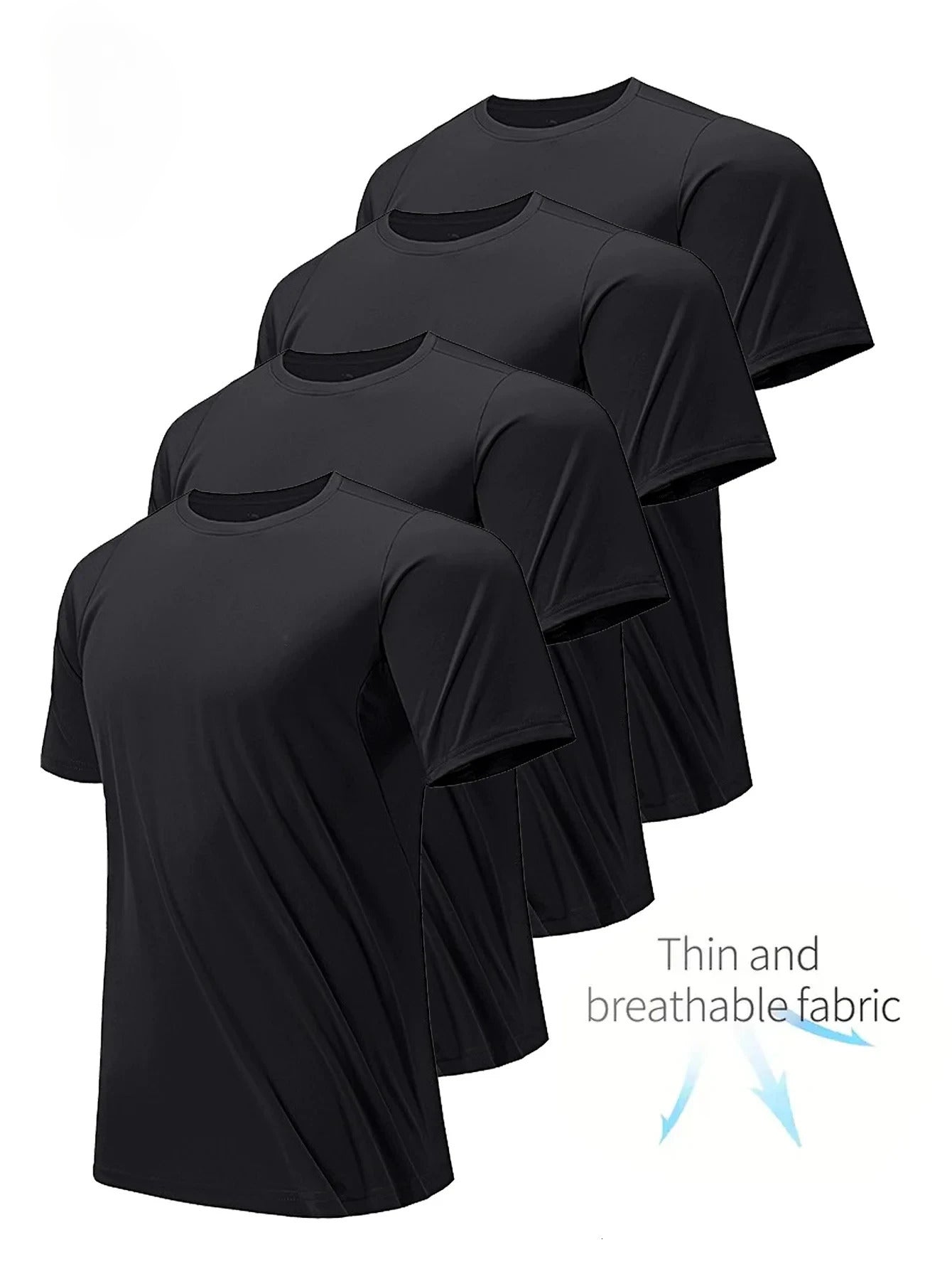 4-Pack White black Mens T-Shirt Thin Solid color Quick Drying Breathable Sweat-Absorbent Shirt Suitable for Fitness Gym and Run250819