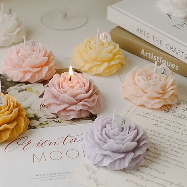 Candles Luxury decoration candle Peony aromatic and decorative scented candles creative souvenirs for wedding guests candle with flowers L24