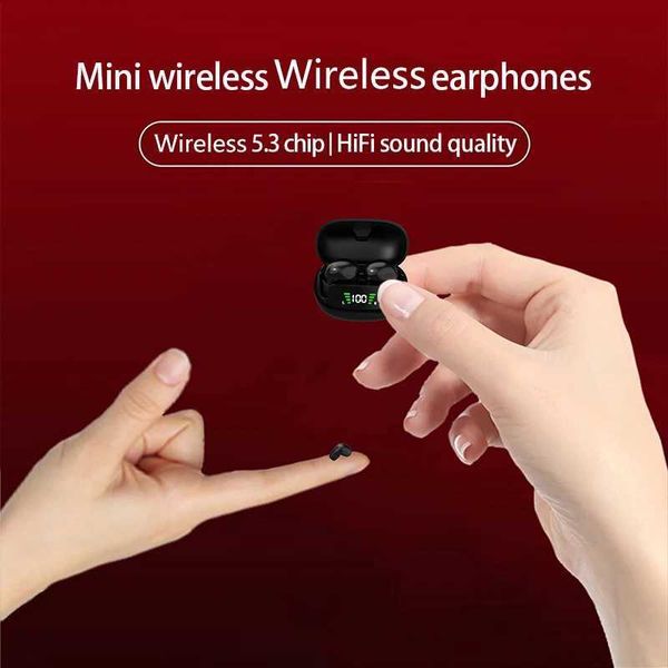 Cell Phone Earphones Mini Wireless TWS Bluetooth 5.3 Headsets Invisible Earphones With Mic HiFi Music Earbuds Mobile Phone Universal Headpho