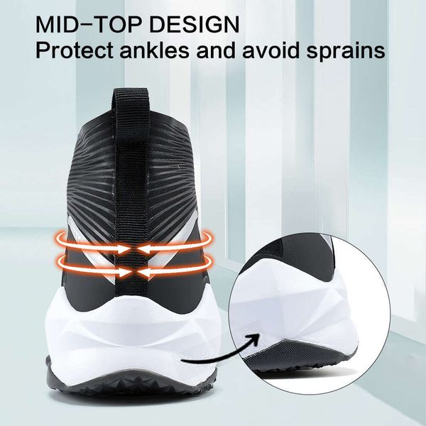 Basketball Sneakers Durable Non-Slip Runnin g Shoes Secure for Little Big Kids and