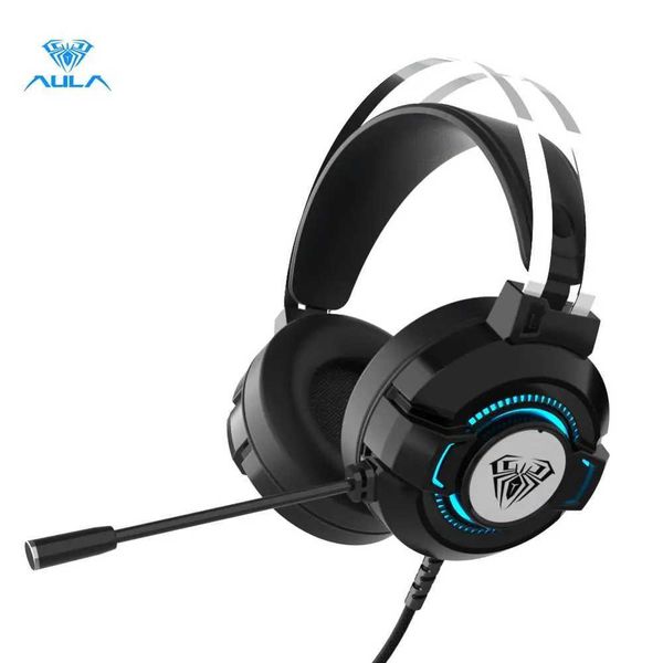 Headsets AULA S602 Wired Gaming Headset Bass Stereo Earphones RGB Light Game Earphones Noise Cancelling with Mic for Desktop Computer PC CL2