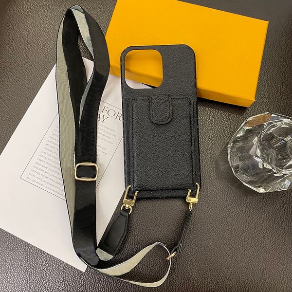 Luxury Leather Wallet Phone Case for iPhone 16 15 Samsung S25 S24 Crossbody Strap Card Holder Magnetic Tab Closure Lens Bump Hardwares Back