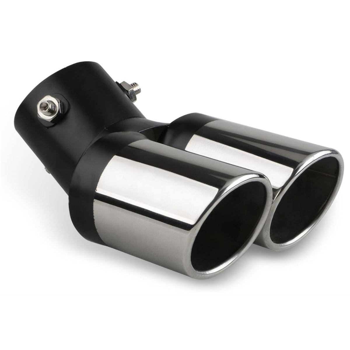 TEMU Universal Adjustable Car Exhaust Tail Pipe - 5.98inch X 3.47inch Curved Mouth Design, Thickened Durable Metal Muffler Tip, Waterproof Automotive