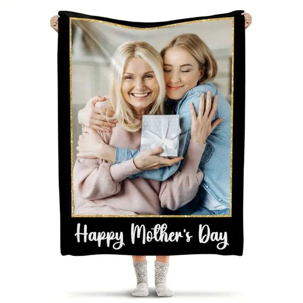Gifts For Mom Blanket Customized Pictures With Photos Blankets Anniversary Moms Birthday Gift We Love You Throw Blanket 2024 Y240730