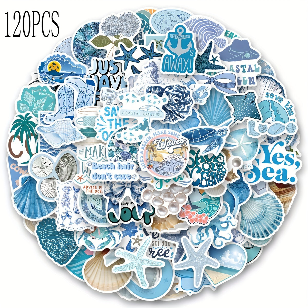 TEMU 120pcs Coastal Granddaughter Stickers High Quality Stickers Decals For , Journaling, Laptop, Bumper, Skateboard, Water Bottles, Computers