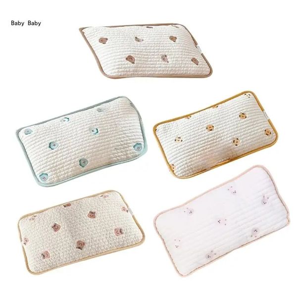 Baby Head Pillow Quilted Pillow Breathable Stroller Neck Pillow with Animal Pattern Kid Flat Pillow for Infant Q81A 250103