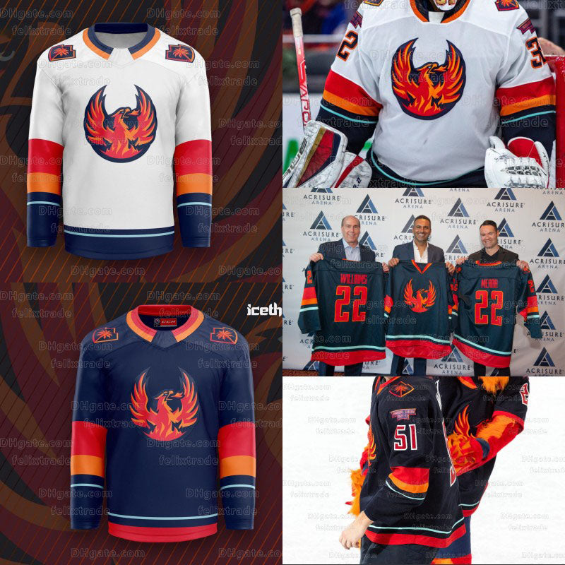 Coachella Valley Firebirds 2023 Inaugural Season Hockey Jersey Max McCormick Andrew Poturalski Joey Daccord John Hayden Matt Tennyson Jake McLaughli