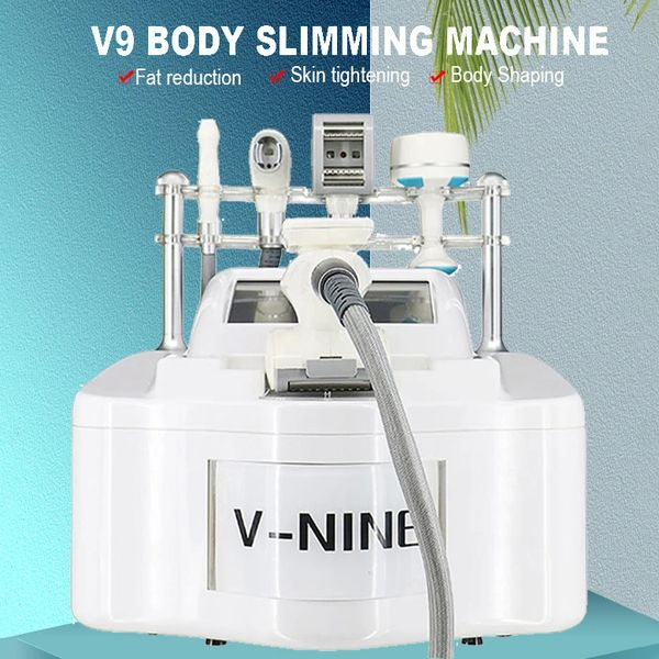 Non-invasive Vacuum Cavitation 40Khz Fat Dissolving Body Slimming for Loss Weight 5 Handles RF IR Roller Skin Tightening Anti-wrinkle Warm M