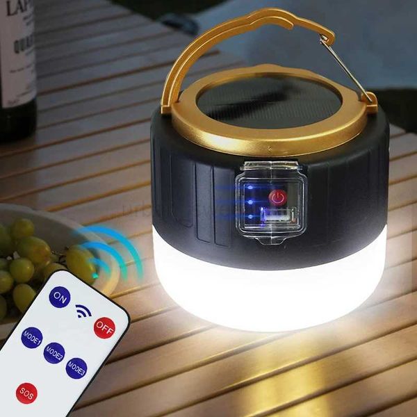 Powerful Solar LED Camping Lamp Waterproof Portable Lanterns Emergency Lights For BBQ Hiking USB Rechargeable Tent LanternsCL240724