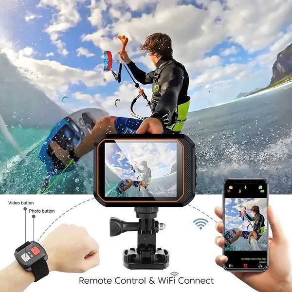 4K 60FPS WiFi action camera with remote control Sn waterproof HD sports camera car video recorder bicycle video camera helmet M241104