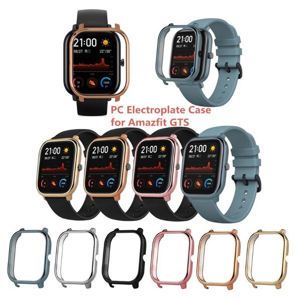 Electroplating PC Shell Screen Protector Slim Protective Frame Case Cover for Hua-mi Amaz-fit GTS Smart Watch