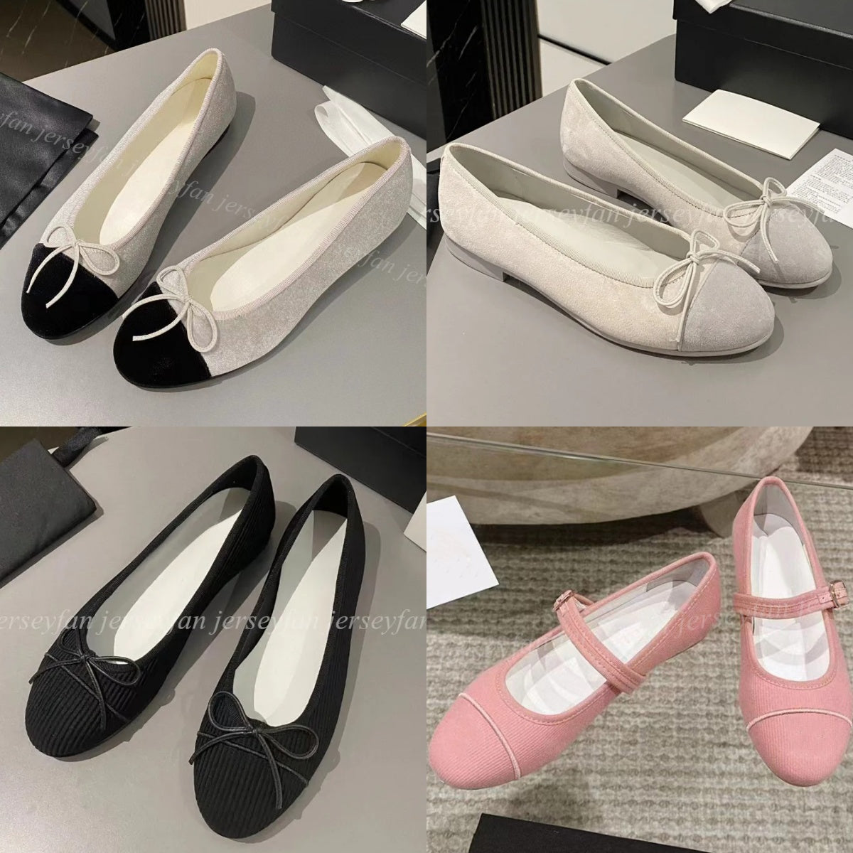 Women Ballets Shoes Summer Sandals Slippers Girls Casual Shoes With Dust Bag-Box