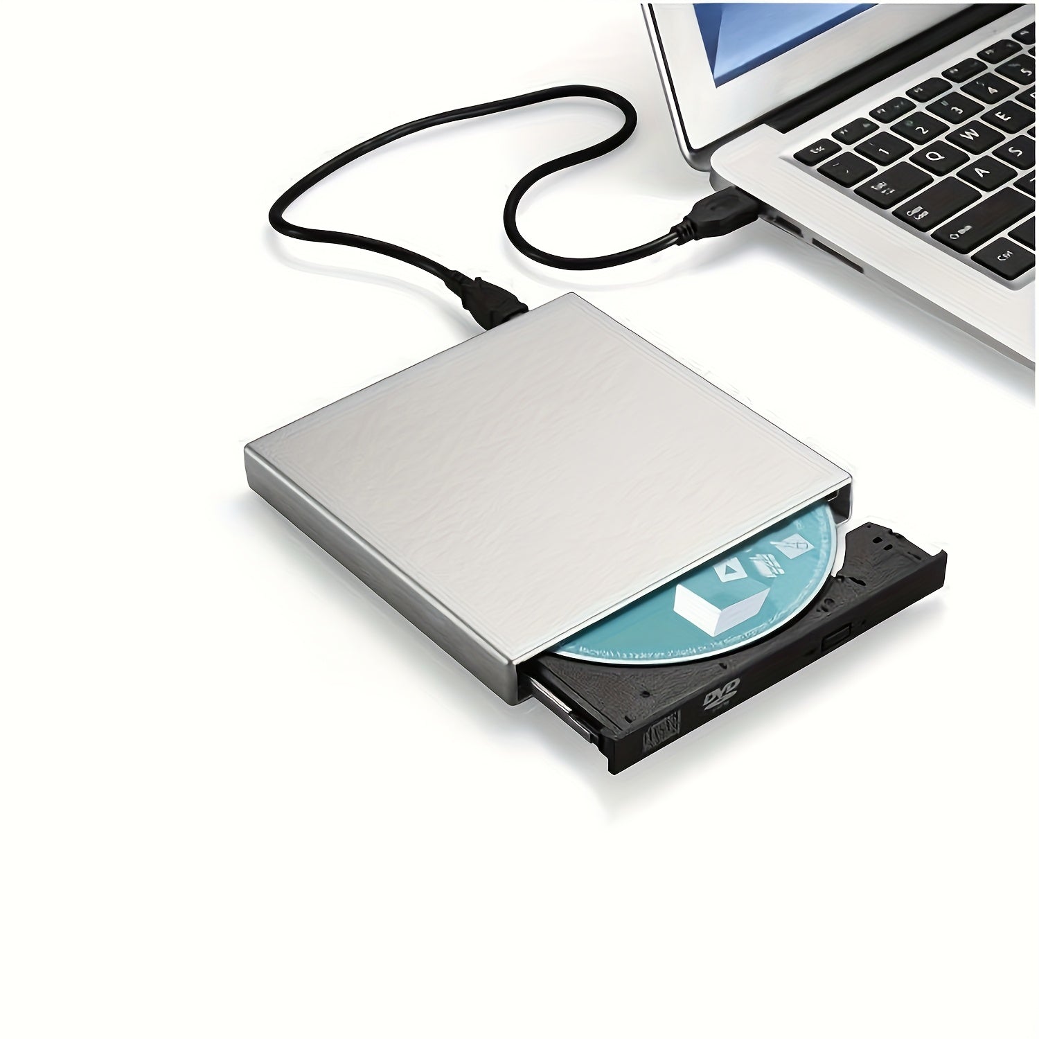 TEMU External Cd Dvd Drive, Usb 2.0 Ultra-thin Portable External Cd-row Drive Dvd-row Burner Player For Laptop Desktop Computer