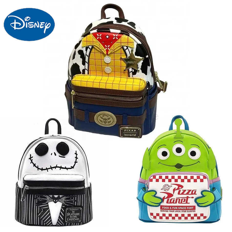 Disney Toy Story Womens Double Belt Shoulder Bag Wallet PU Backpack High Quality Cartoon Leisure Childrens School Bag Gift W20250423