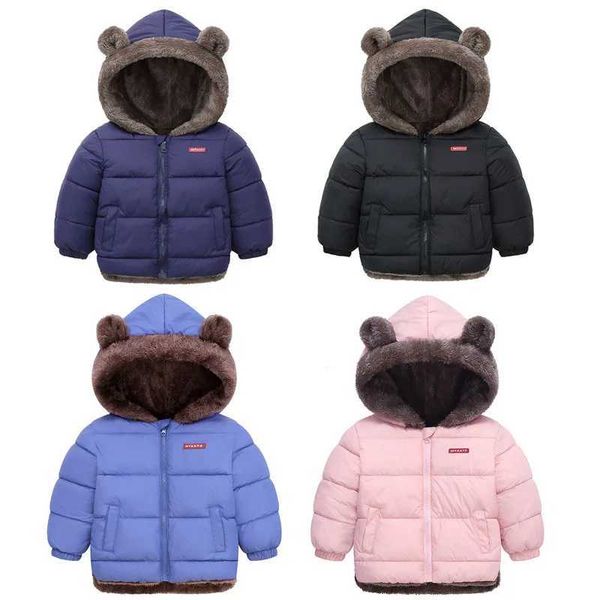 Vest s Thick Warm Coats Winter Childrens Fleece Hooded Jackets Autumn Cashmere Padded Snowsuit Boys Girls Cotton Outerwear S2412122