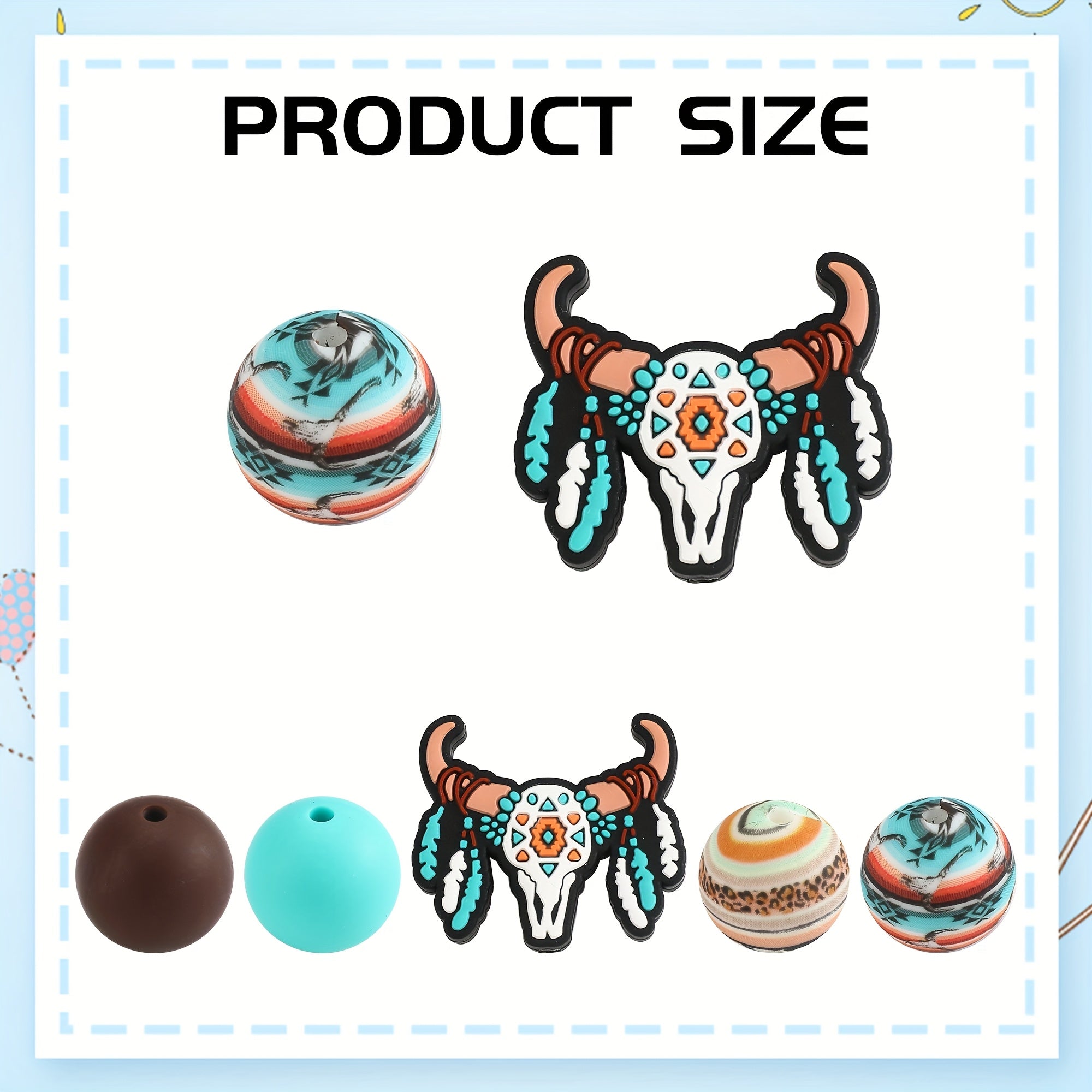 TEMU 25pcs Cow Silicone Beads Suit, Suitable For Diy Handicrafts, Bracelets, Keychains And Jewelry Making- Beads& Bead Assortments