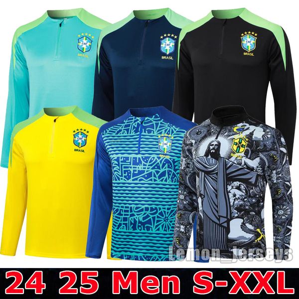 2024 2025 brazil men soccer tracksuits survetement 24 25 G.JESUS COUTINHO brasil Football Training top veste maillot de foot tracksuit footb
