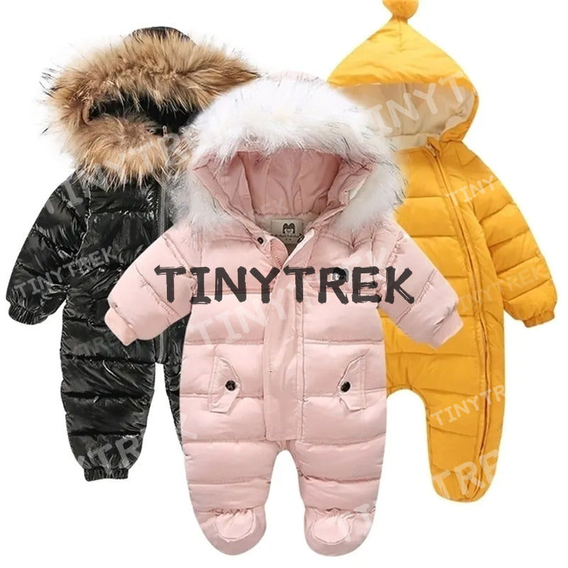 Rompers winter baby jacket plus veet girl snow-proof down cotton boy Romper born toddler jumpsuit clothes 221007