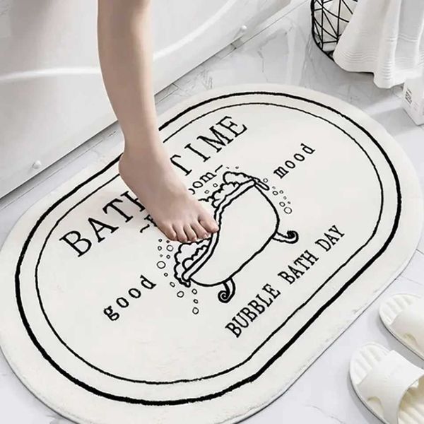 1Pc Thick Bathroom Rug Machine Washable Door Mat Soft Bath Mat Non Slip Absorbent Shower Carpet Rug Floor Foot MatC241227